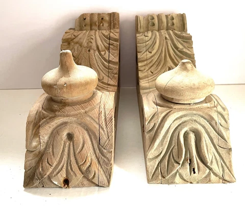 Antique Pair Victorian Corbel Brackets c 1874 Boston Architectural Salvage 13" H Cover