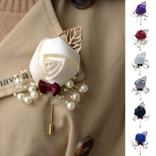 Women Wedding Flower Corsage Groom Best Boutonniere Prom Flower Party Decor 1PC