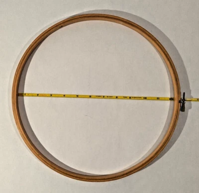 Wooden Embroidery Hoop Needlepoint Quilt Sewing 12" Screw Closure Round - Image 1 of 4
