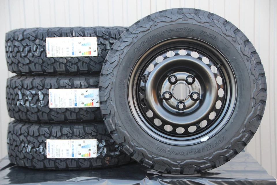 VW Bus T5 T6 Räder Stahlfelgen schwarz BF Goodrich AT KO2 All Terrain Reifen NEU - Bild 1 von 1