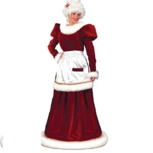 Mrs Santa Claus - Traditional Velvet Costume - Christmas - Adult - Small/Medium - Picture 1 of 1