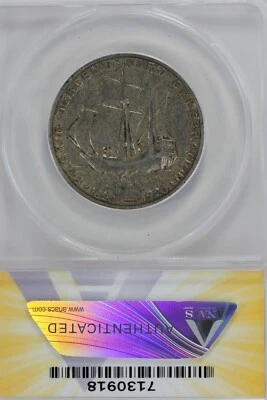 1920  .50   ANACS   EF 40  PILGRIM  Classic Silver Commemorative  - Image 1 of 2