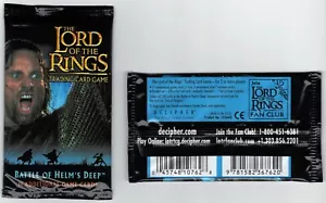 LOTR TCG CCG Battle of Helm's Deep Booster Pack x1 11 Karten Pack sealed Aragorn - Bild 1 von 2
