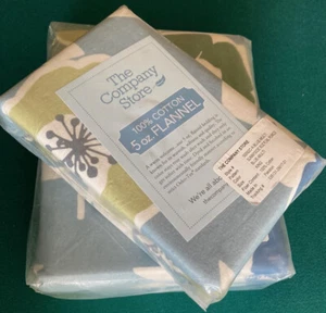 THE COMPANY STORE~TWIN FLANNEL FITTED SHEET & 2 KING PILLOWCASES~SUNNYSIDE~NEW - Picture 1 of 9