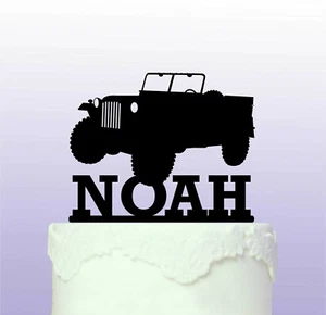 Personalised Jeep WW2 Acrylic Cake Topper - Picture 1 of 2