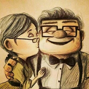 Up Carl & Ellie Iron On Transfer For T-Shirt & Other Light Color Fabrics #1 - Picture 1 of 4