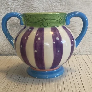 Certified International Lori Seibert Striped and Polka Dot Vase 4.5 Inches Tall - Picture 1 of 4