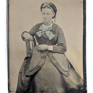 Foto Tintype donna vittoriana moda fiocchi colorati - Foto 1 di 6
