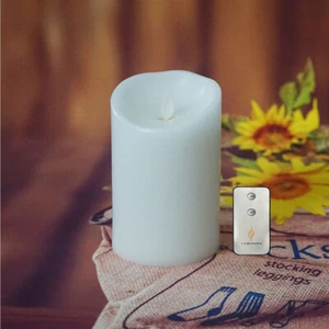 5" Luminara Flameless Vanilla Scented Candles Battery Operated Wax white Remote  - Picture 1 of 10