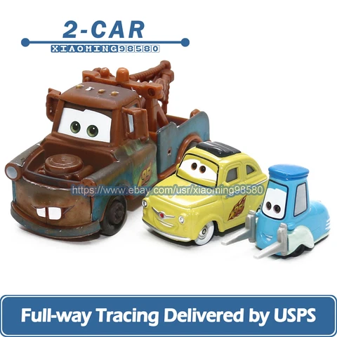 3-Car Mattel Disney Pixar Cars 2 Mater Guido Luigi 1:55 Diecast Toys Loose New Cover