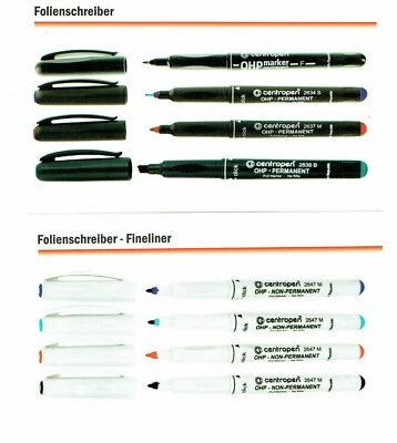1- 10 Folienschreiber Folienstift schwarz non-permanent wasserfest wasserlöslich - Bild 1 von 3