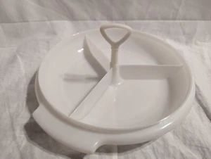 Plato/bandeja Tupperware ""Suzette Relish"" #608-3 sin tapa, blanco, vintage - usado - Imagen 1 de 5
