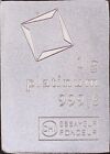 1 gram Platinum Bar .9995 Fine Valcambi Suisse Platinum CombiBar™