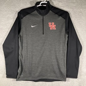 Nike Houston Cougars 1/4 Zip Sweater Mens Medium Gray NCAA Basketball University - Picture 1 of 12