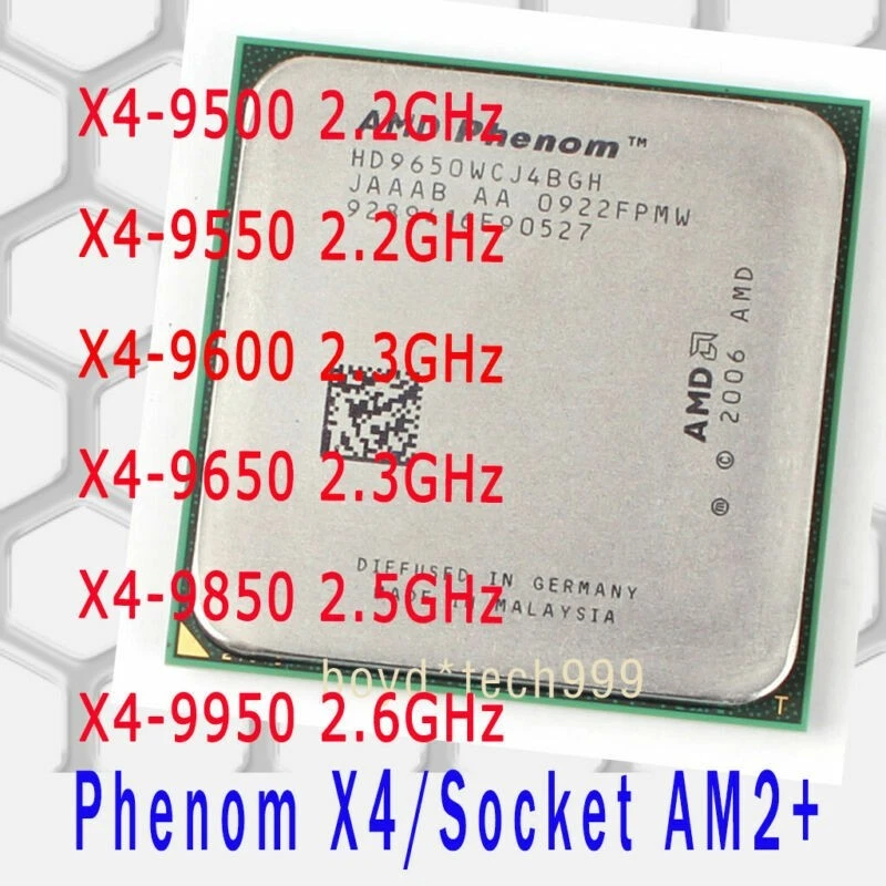 AMD Phenom X4 9500 X4 9550 X4 9600 X4 9650 9850 9950 Socket AM2+ CPU Processor - Image 1 of 1