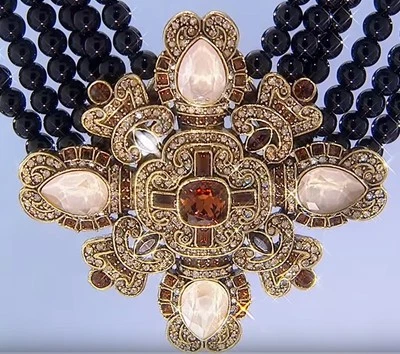 Collar Heidi Daus Magnífico RUNWAY FABULOSO 6 Hilos Cuentas Foto 1 de 4