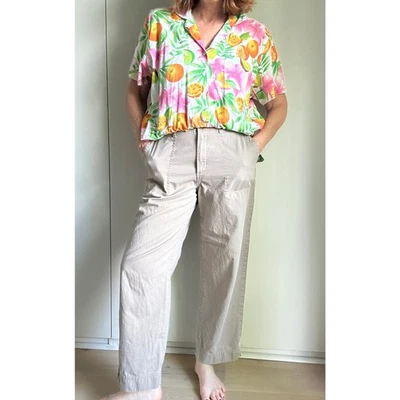 VTG Women’s Wide Leg Khaki Chino Pants Utility Pockets Waist 29 Classic Workwear - Image 1 of 4