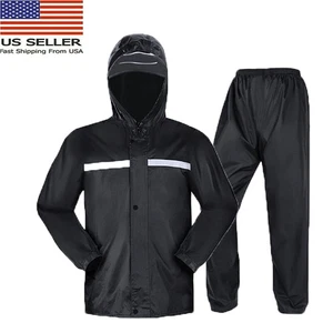 Rain Suits for Men Women Jackets Pant Gear Raincoat Waterproof motorcycle hivis - Picture 1 of 19