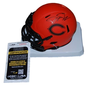 DREW DALMAN signed (CHICAGO BEARS) RAVE orange mini football helmet JSA CG05042 - Picture 1 of 2