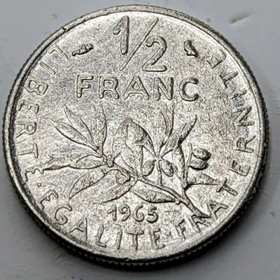 1965 França 1/2 franco - Linda moeda - #B-065 - Imagem 1 de 2
