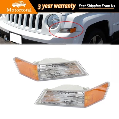 Pair Set Parking Light Turn Signal Directional Lamp Front For 07-17 Patriot Jeep Foto 1 de 4