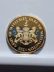 22ct On Stirling Silver Ltd Medallion, Arms Of Wellesley Duke Of Wellington (41) - Picture 1 of 3