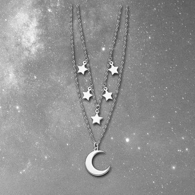 Lotus Argento Collana Stelle Luna 925 Argento Lotus Argento Trend JLP3258-1-1 - Immagine 1 di 3