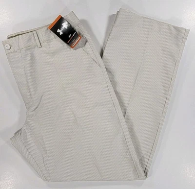 NEW Under Armour All Season Gear Golf Pants White Tan Straight NWT 38x32 Vintage - Image 1 of 4