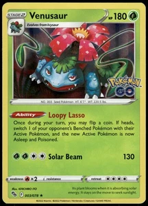 Holo Foil Venusaur 003/078 Holo Raro Pokemon GO - Imagen 1 de 2
