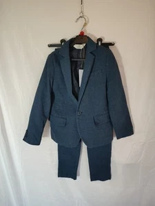 H&M Traje Chaqueta Pantalones 2 Piezas Azul Marino Niños 7-8 Años Mezcla Lino Boda - Imagen 1 de 19