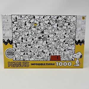 🧩1,000 Pieces Peanuts Impossible Puzzle Bonus Puzzle Poster Included