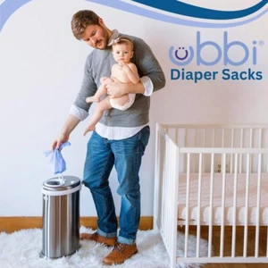 Ubbi Disposable Diaper Sacks, Lavender Scented, Easy-To-Tie Tabs, 200 Count. - Picture 1 of 5