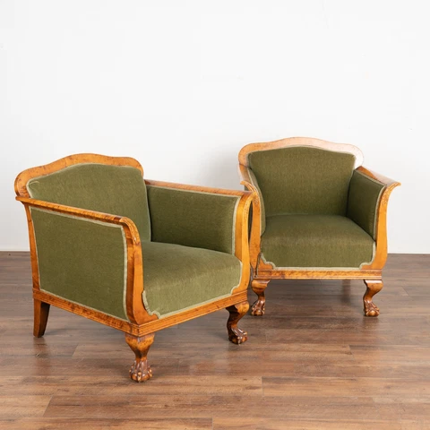 Pair, Birch Armchairs, Sweden circa 1920 Cover