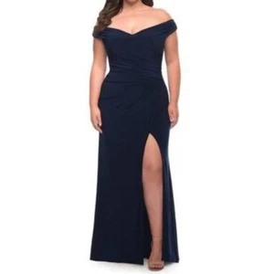 NWOT LA FEMME Off the Shoulder Top Jersey Dress Size 12 - Picture 1 of 8
