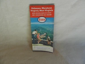 vintage road map Esso Del., Mar, Va., W.Va. 1959 Wheaton Esso service center - Picture 1 of 3