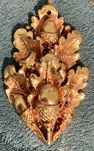 ¡HERMOSO ADORNO NAVIDAD BELLOTA RESINA HOJA DE ORO! ¡TOQUE DE COBRE! - Imagen 1 de 7