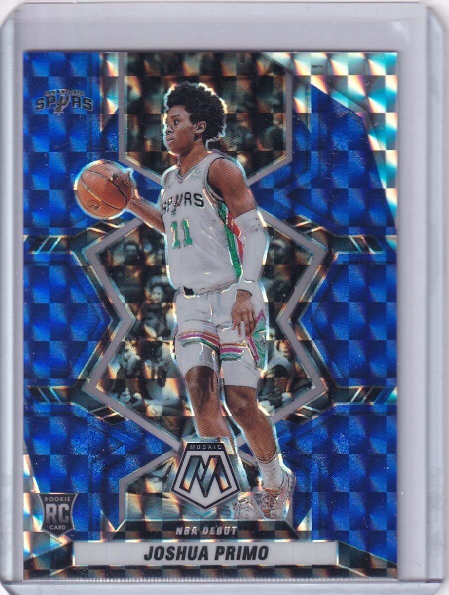 2021-22 PANINI MOSAIC BLUE  PRIZM ROOKIE #275 SPURS - JOSHUA PRIMO 18/99