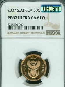 2007 SOUTH AFRICA 50 CENTS NGC PF67 MAC UHCam MAC SPOTLESS 1280 MINTED  *  - Picture 1 of 2