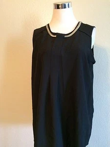 Alfani Women's Sleeveless Tank Top pleated Black 8 - Picture 1 of 5
