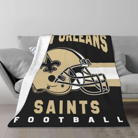 New Orleans Saints 2-deck Travel Blanket Soft Sofa Blanket Bed Blanket 60"x50" Cover