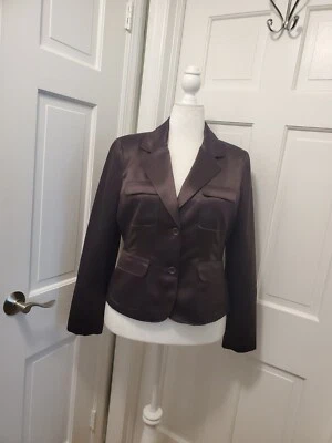 Blazer EC Axcess A Liz Claiborne Company Marrón Satén Sensación Talla 14, Elegante, Ciudad Foto 1 de 4