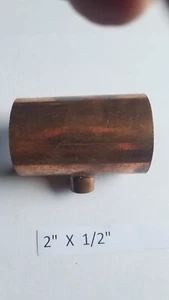 2" X 2" X 1/2" TEE Sweat Copper Plumbing Fitting - Picture 1 of 1