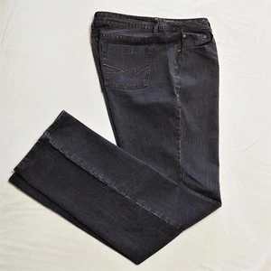 Pantalones de mezclilla negros descoloridos Glory 14 largos 33,5" entrepierna elásticos pierna recta relajada - Imagen 1 de 9