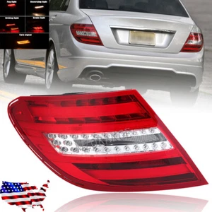 Left LED Tail Light Brake For Mercedes-Benz W204 C250 C300 350 2011 2012 13 2014 - Picture 1 of 12