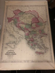 1867 Johnson's Map of Austria, Turkey in Europe and Greece - original - Picture 1 of 6