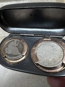 Portamonedas vintage níquel y monedas de diez centavos con monedas obsoletas de Estados Unidos incluidas - Imagen 1 de 8