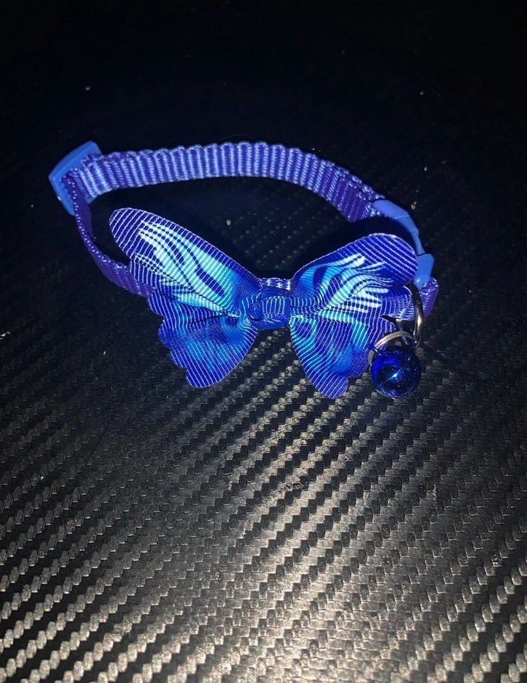 Butterfly, Cat Collar, Dog Collar, Blue - Image 1 of 1