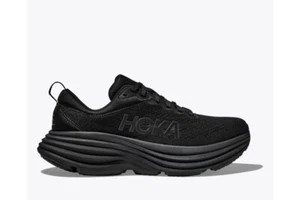 Hoka One One Bondi 8 Wide Men's Running Trainers Shoes BWHT/1123202 Black - Picture 1 of 5
