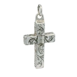 Croce incisa in argento sterling massiccio datata 1977 - Foto 1 di 4