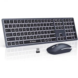 Wireless Keyboard and Mouse Combo 2.4G USB Silent Backlit Keyboard and Mouse - Picture 1 of 21
